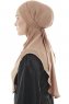 Ebrar - Gold Crepe Chiffon Al Amira Hijab