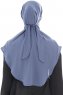 Ebrar - Indigo Crepe Chiffon Al Amira Hijab