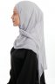 Eylem - Light Grey One Piece Chiffon Hijab