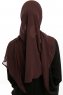 Sahar - Brown One Piece Chiffon Hijab