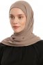 Sahar - Dark Taupe One Piece Chiffon Hijab