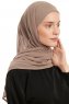 Sahar - Dark Taupe One Piece Chiffon Hijab