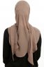 Sahar - Dark Taupe One Piece Chiffon Hijab