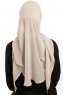 Sahar - Light Beige One Piece Chiffon Hijab