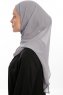 Sahar - Dark Grey One Piece Chiffon Hijab