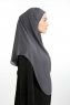 Bengi - Anthracite Micro Krep Turban Hijab