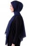Hadise - Dark Navy Blue Chiffon Hijab