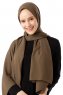 Hadise - Dark Khaki Chiffon Hijab