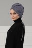 Amy - Grey Cotton Turban - Ayse Turban