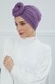 Amy - Violet Cotton Turban