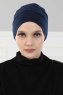 Stella - Navy Blue Cotton Turban