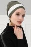 Elsa - Khaki & Creme Cotton Turban