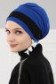 Elsa - Blue & Black Cotton Turban
