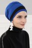 Elsa - Blue & Black Cotton Turban