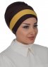 Elsa - Brown & Mustard Cotton Turban