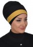 Elsa - Black & Mustard Cotton Turban
