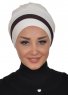 Elsa - Creme & Brown Cotton Turban