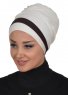 Elsa - Creme & Brown Cotton Turban