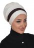 Elsa - Creme & Brown Cotton Turban