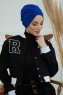 Laura - Blue Cotton Turban
