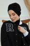 Laura - Black Cotton Turban