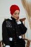 Laura - Red Cotton Turban