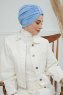 Laura - Sky Blue Cotton Turban
