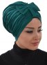 Agnes - Dark Green Cotton Turban - Ayse Turban