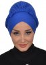 Olivia - Blue Cotton Turban - Ayse Turban