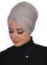 Wilma - Taupe Cotton Turban - Ayse Turban