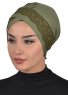 Molly - Khaki Lace Cotton Turban