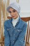 Sandra - Light Grey Cotton Turban