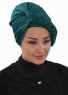 Theresa - Dark Green Cotton Turban - Ayse Turban