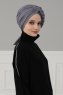 Theresa - Grey Cotton Turban - Ayse Turban