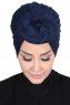 Sigrid - Navy Blue Cotton Hijab - Ayse Turban