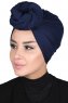 Sigrid - Navy Blue Cotton Hijab - Ayse Turban