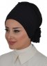 Monica - Black Cotton Turban - Ayse Turban