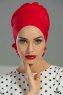 Monica - Red Cotton Turban - Ayse Turban