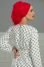 Monica - Red Cotton Turban - Ayse Turban