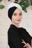 Fiona - White & Black Cotton Turban