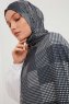 Nurgul - Navy Blue Patterned Hijab