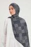 Nurgul - Navy Blue Patterned Hijab