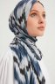 Tansu - Navy Blue Patterned Hijab