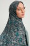Gulya - Petrol Green Patterned Hijab