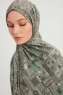 Gulya - Dark Green Patterned Hijab