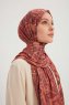 Gulya - Brick Red Patterned Hijab