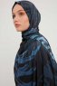 Ezmeray - Navy Blue Patterned Hijab