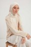 Fadime - Pearl White Patterned Hijab
