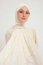 Fadime - Pearl White Patterned Hijab