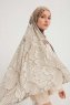 Fadime - Light Brown Patterned Hijab